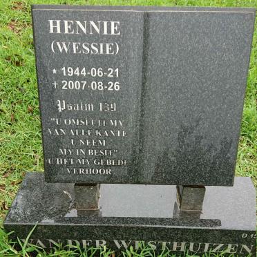 WESTHUIZEN Hennie, van der 1944-2007