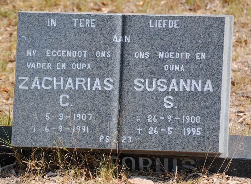 PRETORIUS Zacharias C. 1907-1991 &amp; Susanna S. 1908-1995