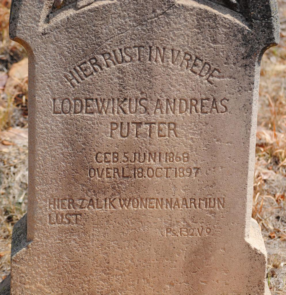 PUTTER Lodewikus Andreas 1868-1897