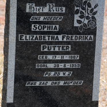 PUTTER Sophia Elizabetha Fredrika 1887-1959