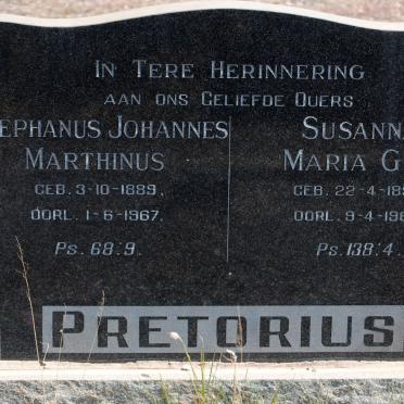 PRETORIUS Stephanus Johannes Marthinus 1889-1967 &amp; Susanna Maria G.L. 1892-1967