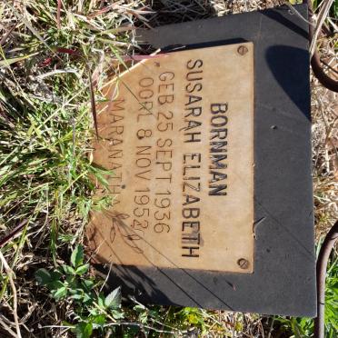 BORNMAN Susarah Elizabeth 1936-1952