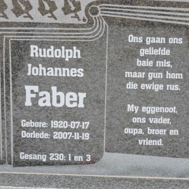 FABER Rudolph Johannes 1920-2007