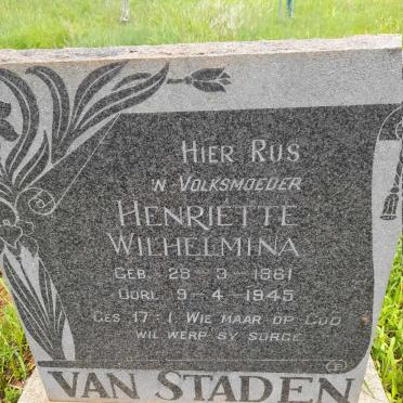 STADEN Henriette Wilhelmina, van 1861-1945