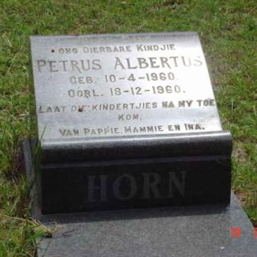 HORN Petrus Albertus 1960-1960
