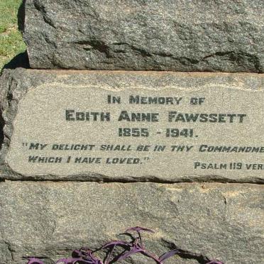 FAWSSETT Edith Anne 1855-1941