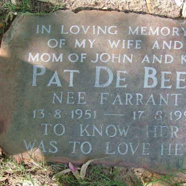BEER  Pat, de nee FARRANT 1951-1997