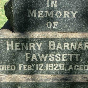 FAWSSETT Henry Barnard  -1929