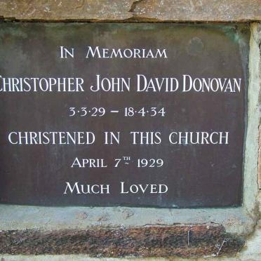 DONOVAN Christopher John David 1929-1934