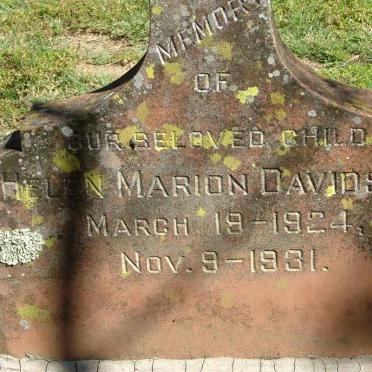 DAVIDSON Helen Marion 1924-1931