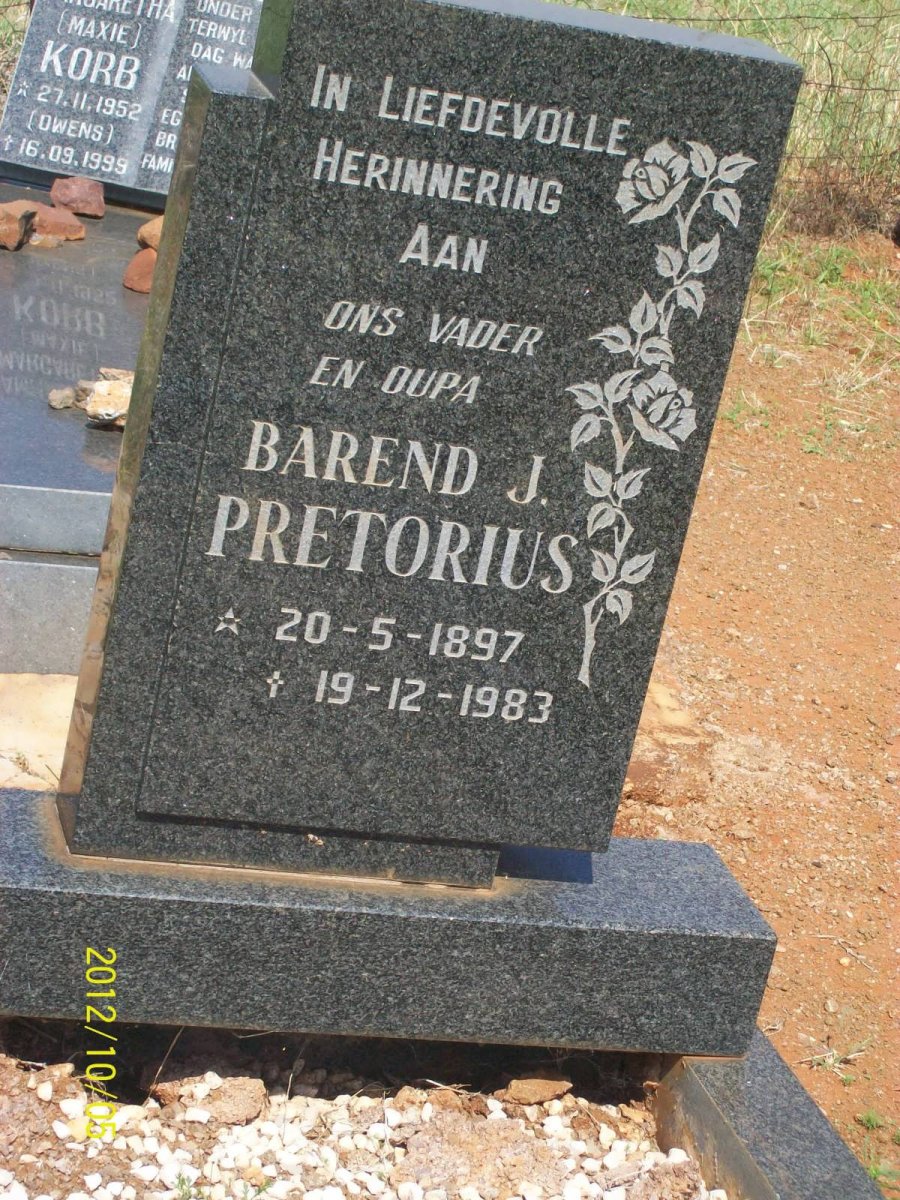 PRETORIUS Barend J. 1897-1983