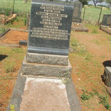 RETIEF Debora Jacoba nee PRETORIUS 1899-1934