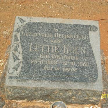 KOEN Lettie nee PRETORIUS 1929-1956