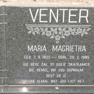 VENTER Maria Magrietha 1925-1985