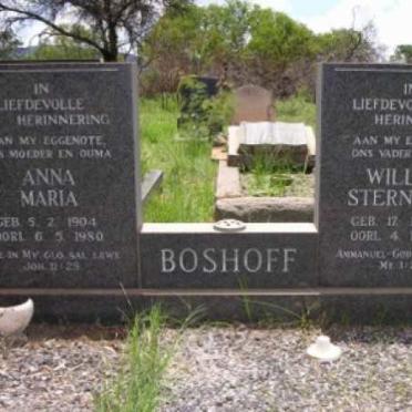 BOSHOFF Willem Sternberg  1885-1977 &amp;  Anna Maria 1904-1977