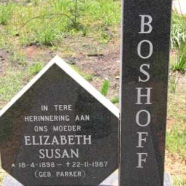 BOSHOFF Elizabeth Susan 1898-1987