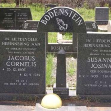 BODENSTEIN Jacobus Cornelis 1907-1989 &amp; Susanna Josina BOSHOFF  1909-1997