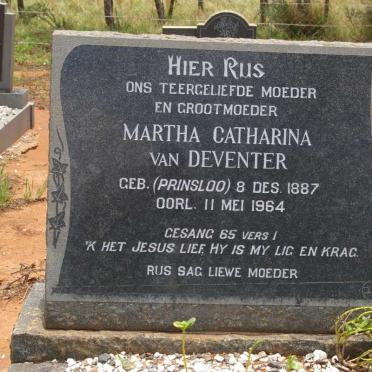 DEVENTER Martha Catharina, van nee PRINSLOO 1887-1964