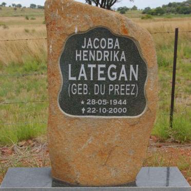 LATEGAN Jacoba Hendrika nee DU PREEZ 1944-2000