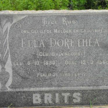 BRITS Ella Dorothea nee BADENHORST 1890-1960
