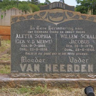 HEERDEN Willem Schalk Jacobus, van 1873-1945 &amp; Aletta Sophia V.D. MERWE 1883-1958