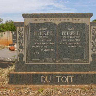 TOIT Petrus T., du 1882-1957 &amp; Hester F.E. DE BEER 1895-1970