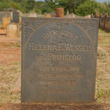 WESSELS Helena E. nee PRINSLOO 1898-1918