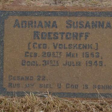 ROESTORFF Adriana Susanna nee VOLSKENK 1853-1945