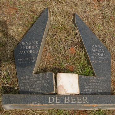 BEER Hendrik Andries Jacobus, de 1933-2005 &amp; Anna Maria Jacoba JACOBS 1936-