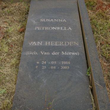 HEERDEN Willem Schalk Jacobus, van 1908-1997 &amp; Susanna Petronella VAN DER MERWE 1914-2003