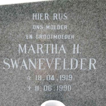 SWANEVELDER Martha H. 1919-1990