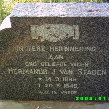 STADEN Hermanus J., van 1865-1945