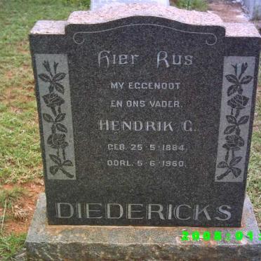 DIEDERICKS Hendrik G. 1884-1960