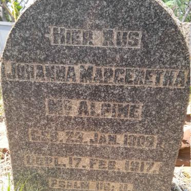 MCALPINE Johanna Margeretha 1909-1917