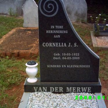 MERWE Cornelia J.S., van der 1922-2005