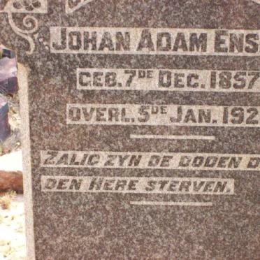 ENSLIN Johan Adam 1857-1922