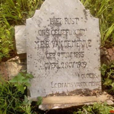 MERWE M.E.B., van de 1895-1909
