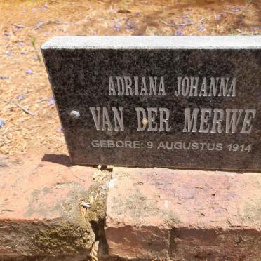 MERWE Adriana Johanna, van der 1914-
