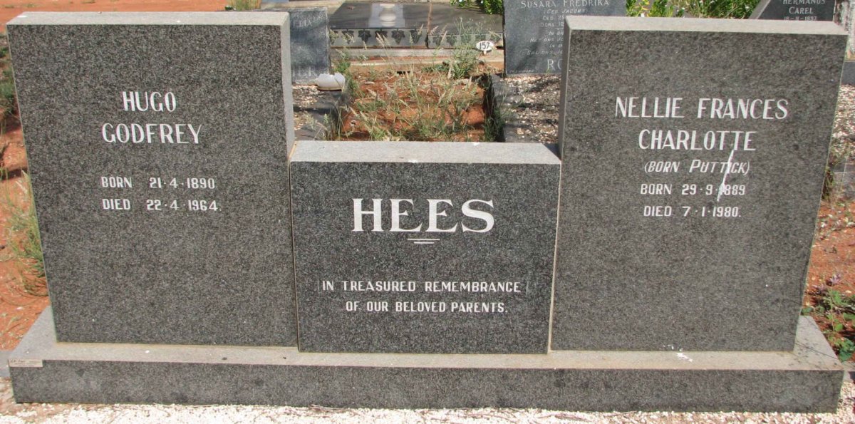 HEES Hugo Godfrey 1890-1964 &amp; Nellie Francis Charlotte PUTTICK 1889-1980