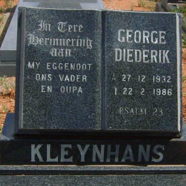 KLEYNHANS George Diederik 1932-1986