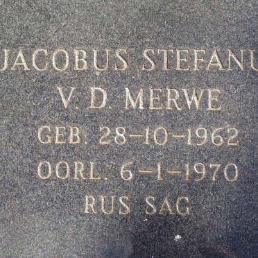 MERWE Jacobus Stefanus, v.d. 1962-1970