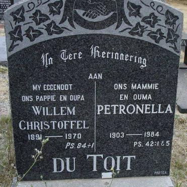 TOIT Willem Christoffel, du 1891-1970 &amp; Petronella 1903-1984