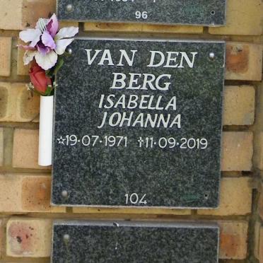 BERG Isabella Johanna, van den 1971-2019