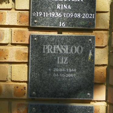 PRINSLOO Liz 1944-2007