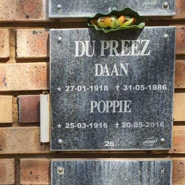 PREEZ Daan, du 1918-1986 &amp; Poppie 1916-2016