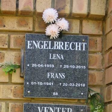 ENGELBRECHT Frans 1941-2018 &amp; Lena 1959-2015