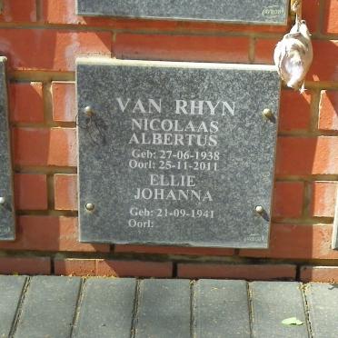 RHYN Nicolaas Albertus, van 1938-2011 &amp; Ellie Johanna 1941-