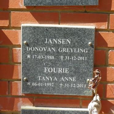 JANSEN Donovan Greyling 1988-2011 :: FOURIE Tanya Anne 1992-2011