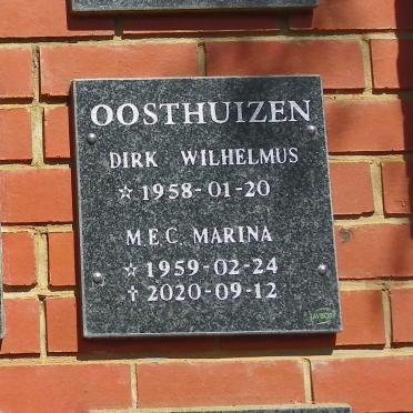 OOSTHUIZEN Dirk Wilhelmus 1958- &amp; M.E.C. 1959-2020