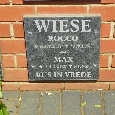 WIESE Rocco 1927-2020 &amp; Max 1935-?